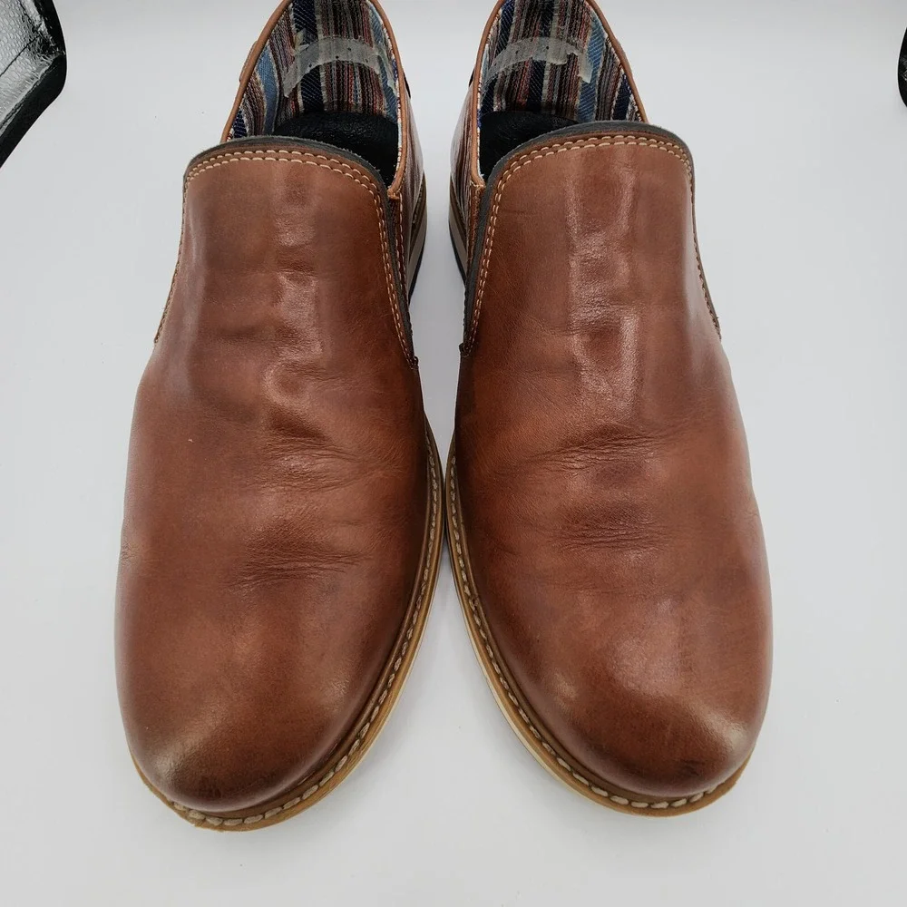 Pikolinos Berna Leather Loafers Mens 44 (US 10-10.5) Brown Elastic Slip On Shoes